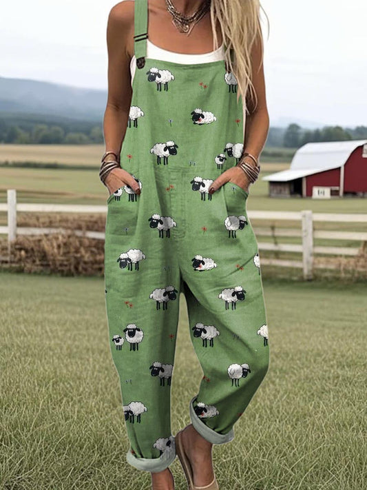 Lea – Women Whimsical Sheep Jumpsuit - Image 1