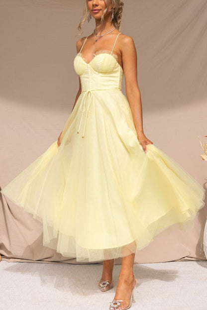 Sandra – Women Chiffon Suspenders Tulle Dress - Image 9
