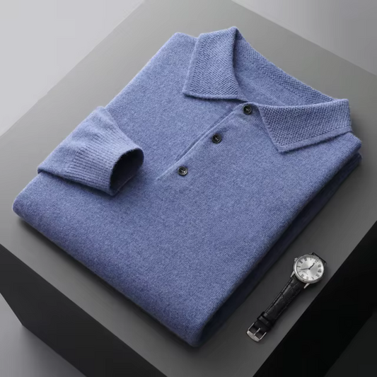 Leonardo – Męski sweter polo z dzianiny