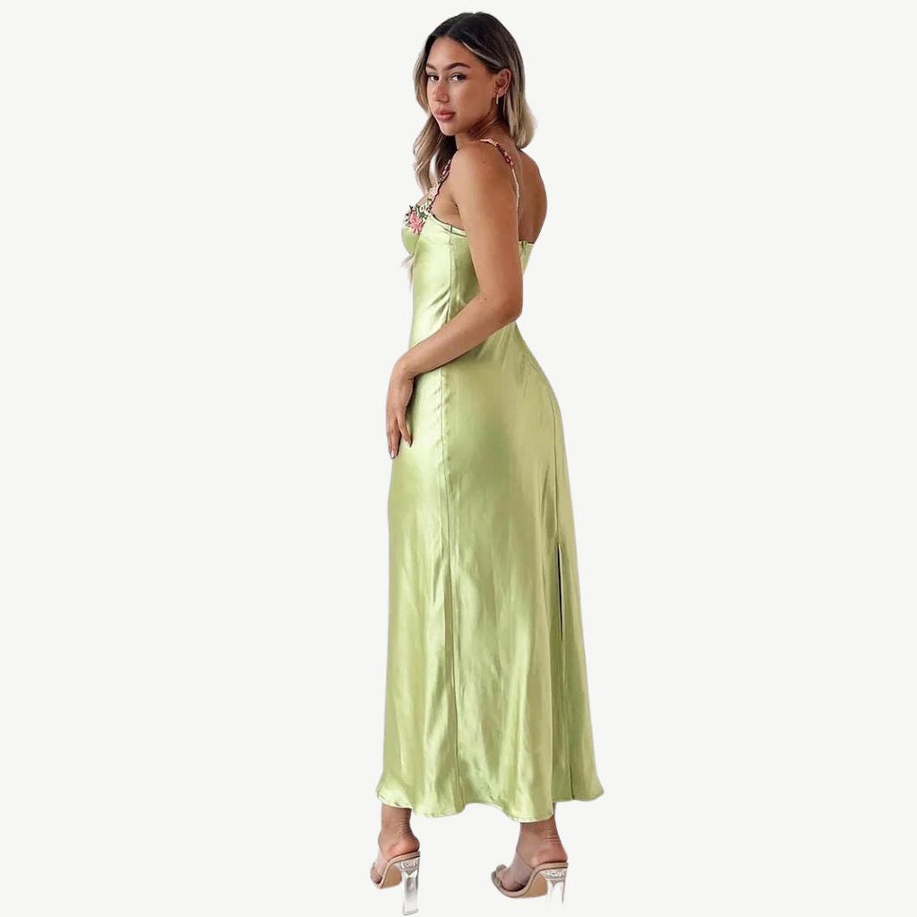 Verena – Women  Satin Floral Print Evening Dress - Image 13