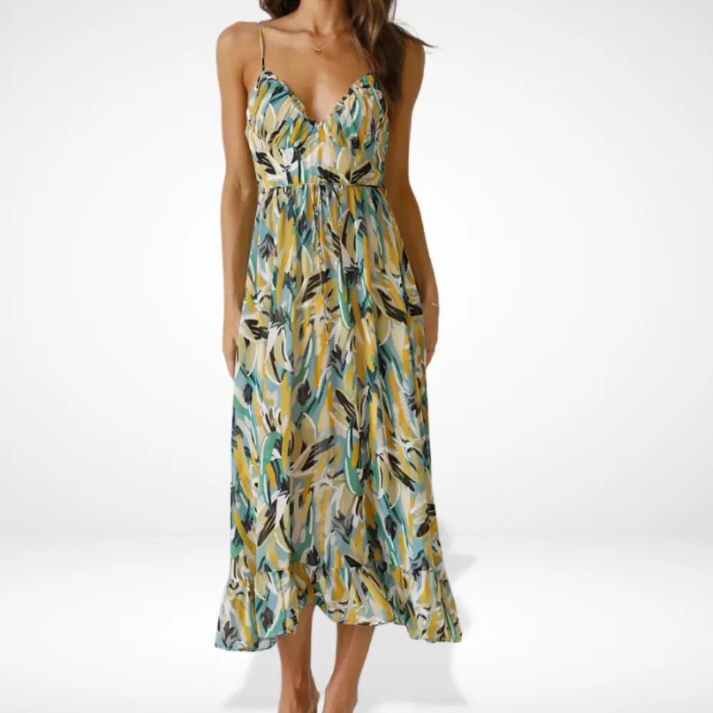 Emma – Elegant Printed with straps Dress for Women - Image 7