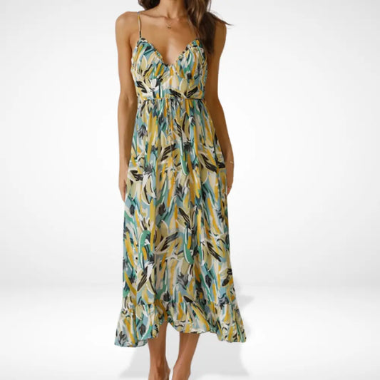 Emma – Elegant Printed with straps Dress for Women - Image 7