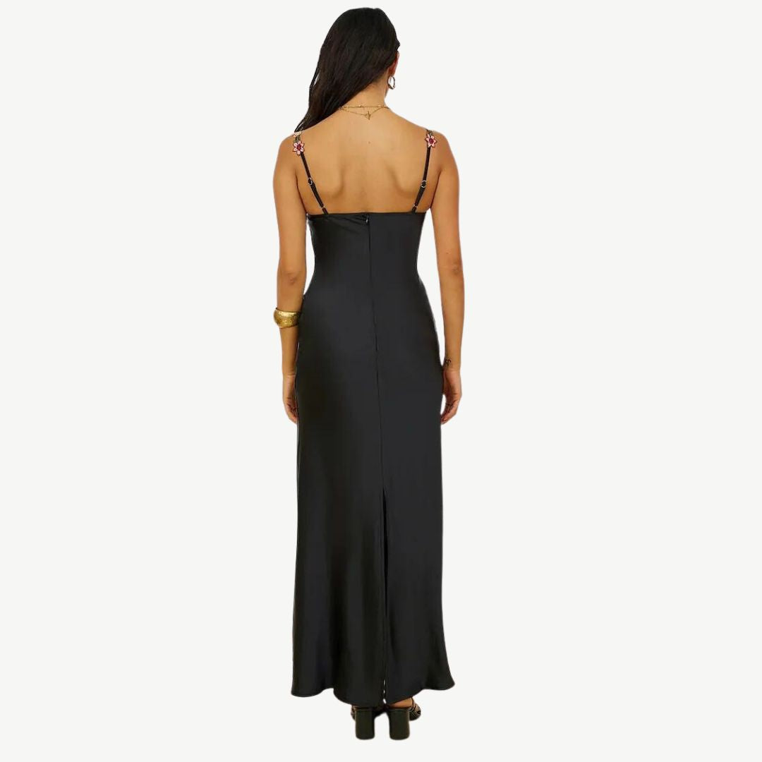 Verena – Women  Satin Floral Print Evening Dress - Image 24