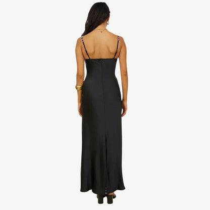 Verena – Women  Satin Floral Print Evening Dress - Image 24