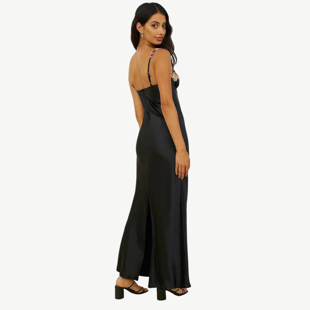 Verena – Women  Satin Floral Print Evening Dress - Image 23