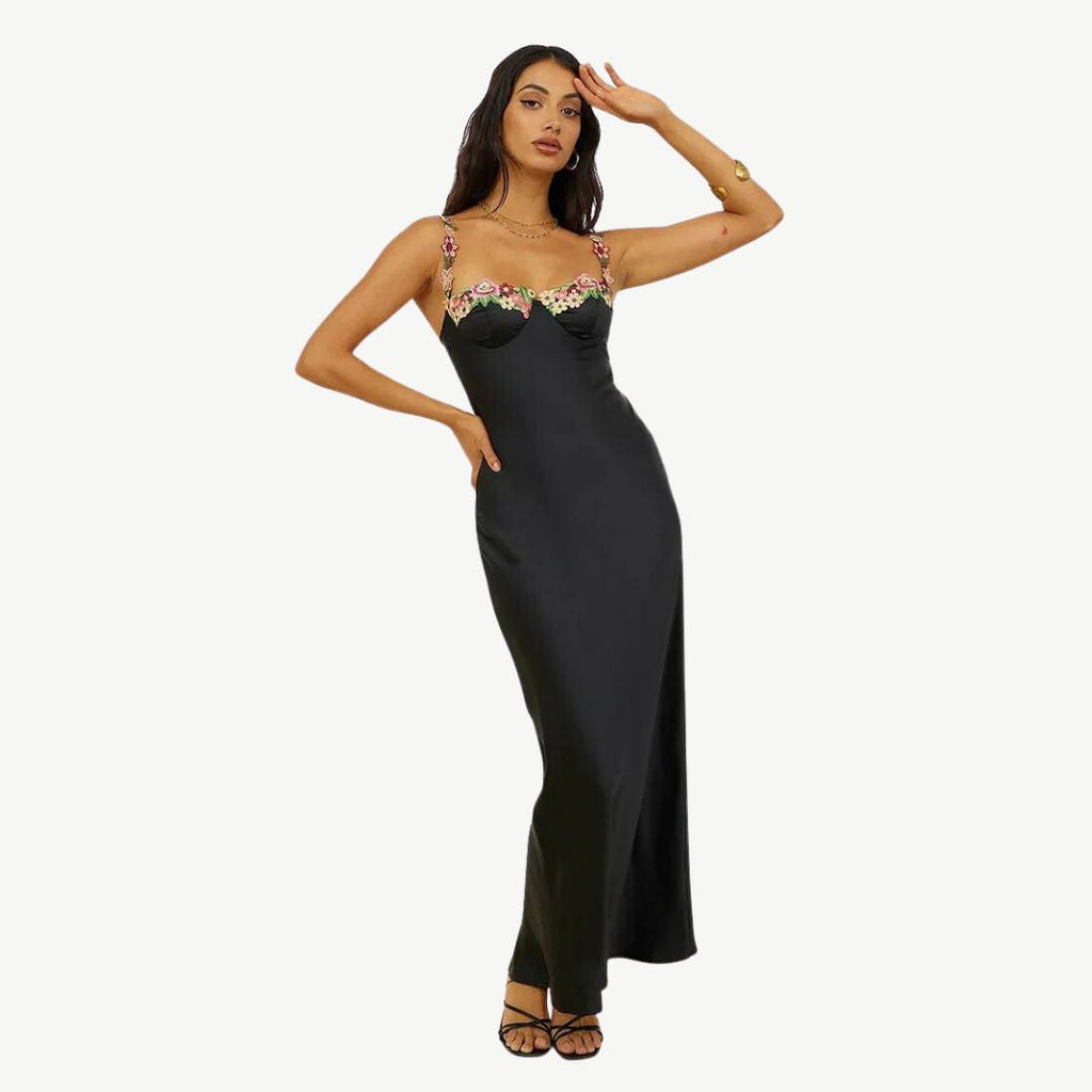 Verena – Women  Satin Floral Print Evening Dress - Image 22