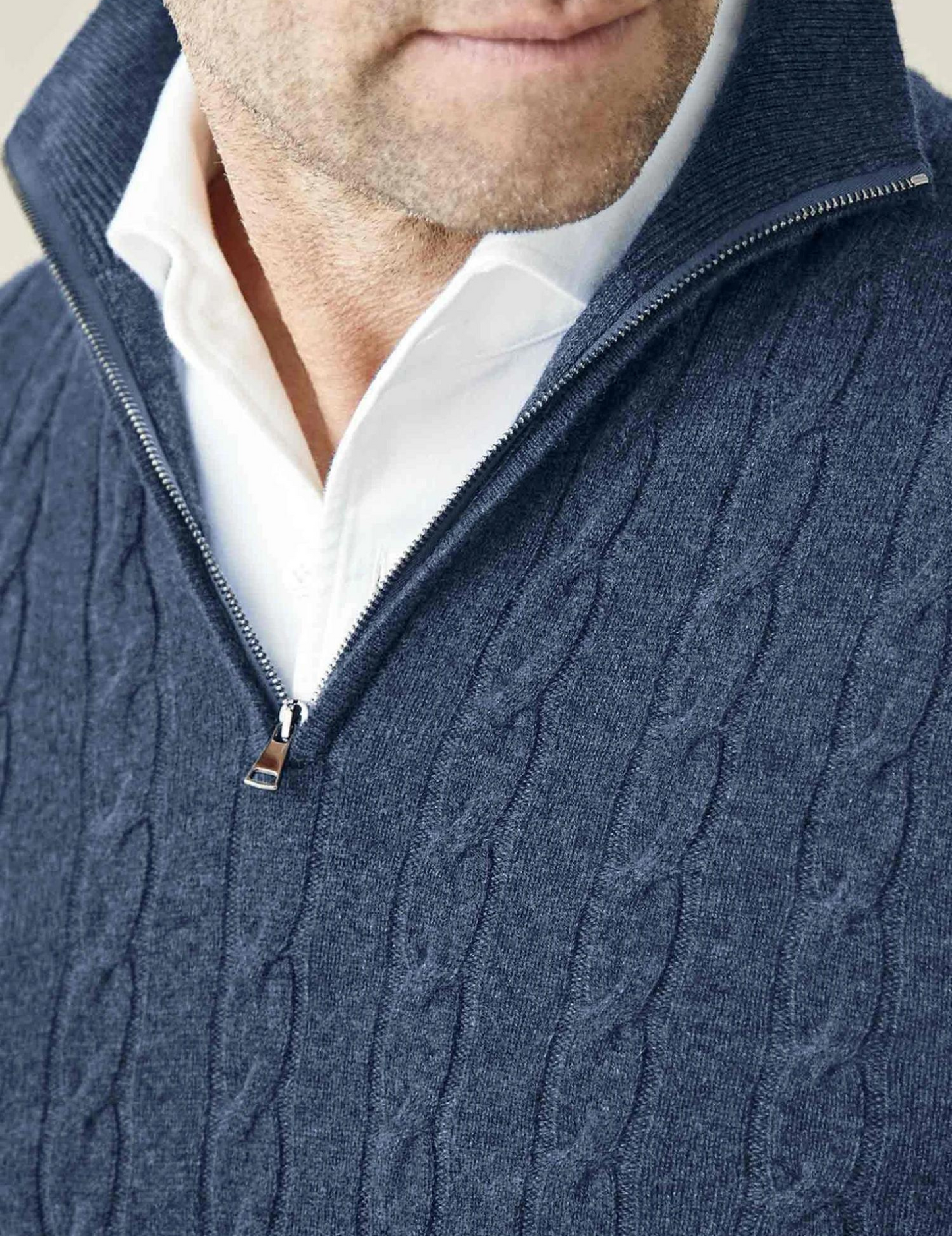 Adrian – Męski sweter z golfem pół-zip