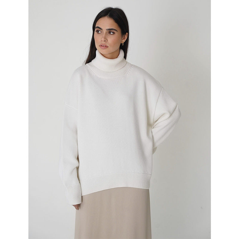 Amira – Sweter wełna z golfem o luźnym kroju