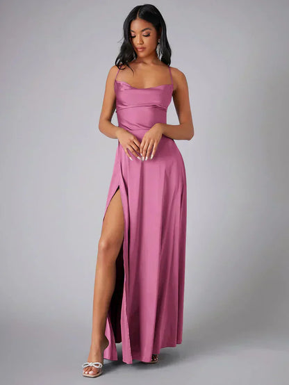 Sabine – Cowl Neck with Side Slit Dress - Image 7