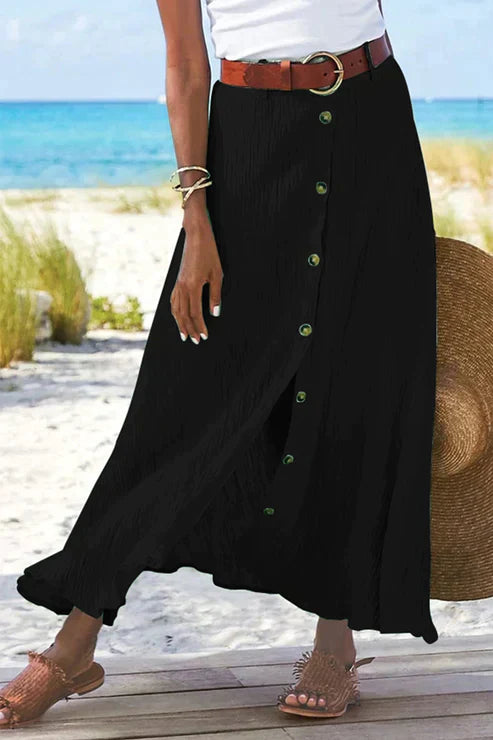 Maja – Women High Waist Linen Skirt - Image 3