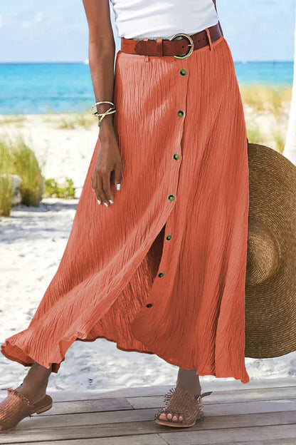Maja – Women High Waist Linen Skirt - Image 1
