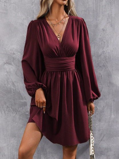 Julia – Women V-Neck Long Sleeve Dress - Image 17