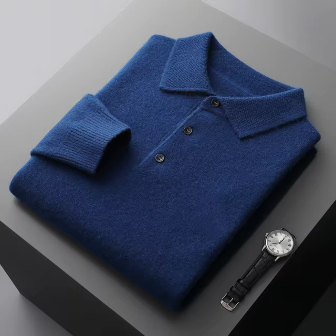 Leonardo – Męski sweter polo z dzianiny