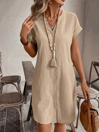 Katrin – Kurzärmeliges Damenkleid mit Knopfleiste - Image 8