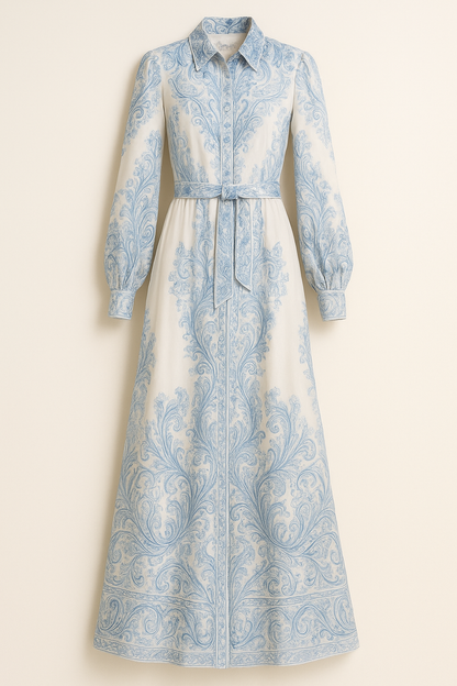 Andrea – High Neck Printed Long Sleeve Dress for Women - Image 6