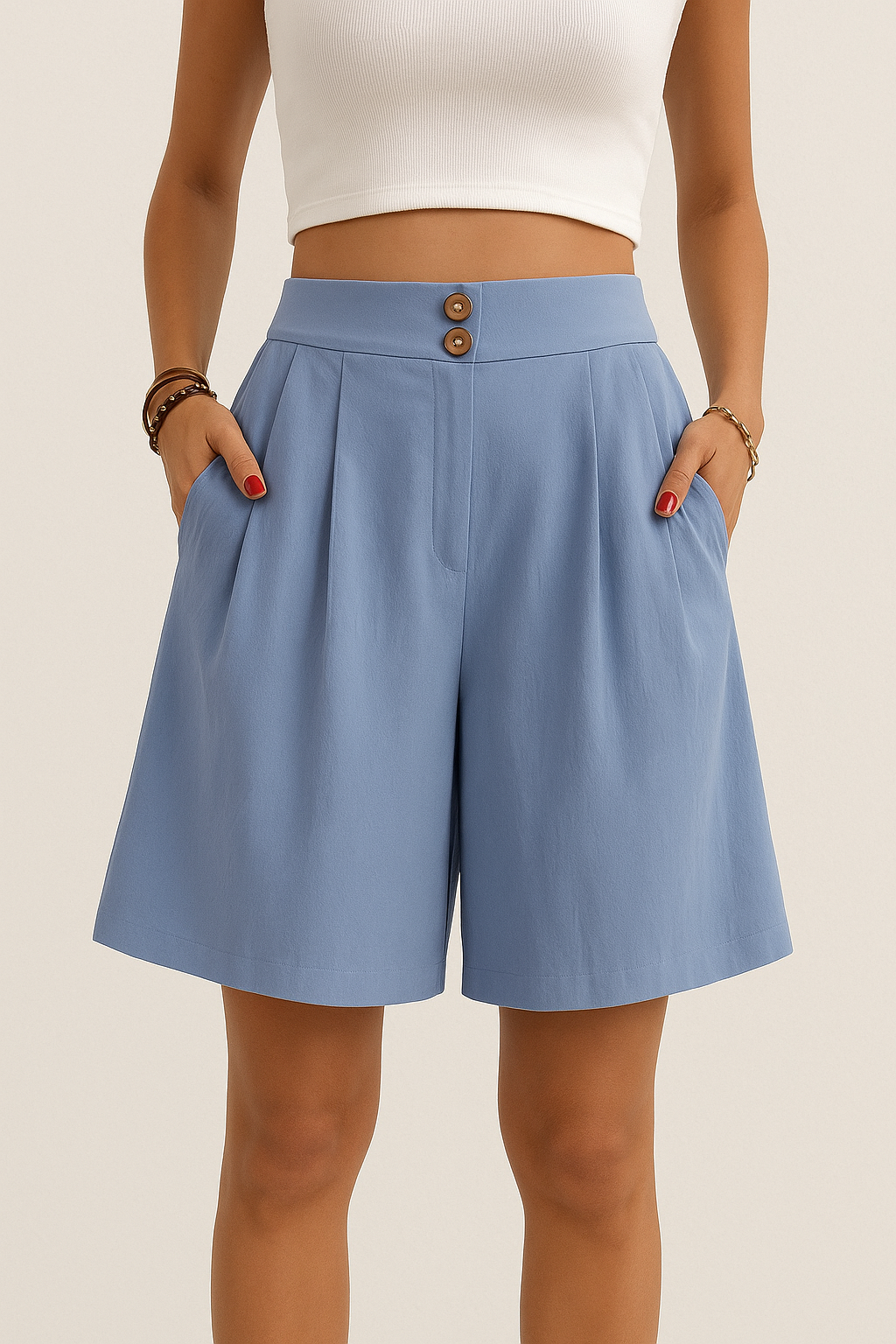 Charlotte – Chic  High-Waisted Shorts for Women - Image 1
