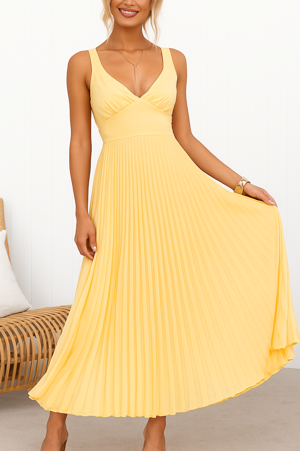 Ines – Elegant Pleated Dress for Women - Image 1