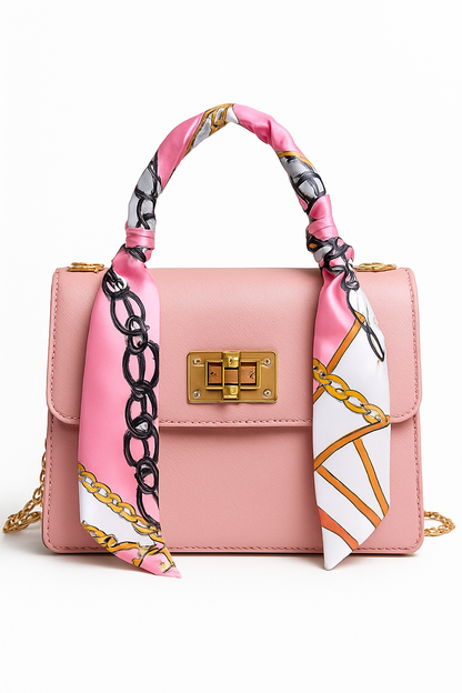 Alina – Chic Handbag with Scarf Detail - Image 6