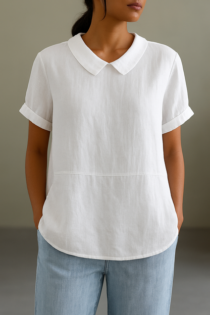 Carina – Elegant Linen Top Blouse for Women - Image 2