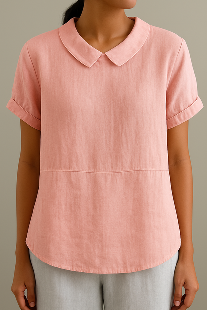 Carina – Elegant Linen Top Blouse for Women - Image 3