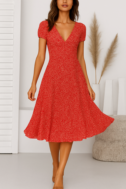 Karina – Elegant A-Line V-neck Dress for Women - Image 8