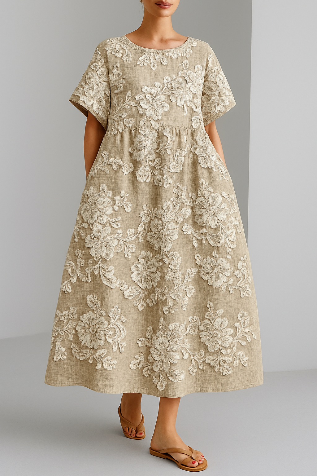 Karin – Elegant Blossom Print Dress for Women - Image 1
