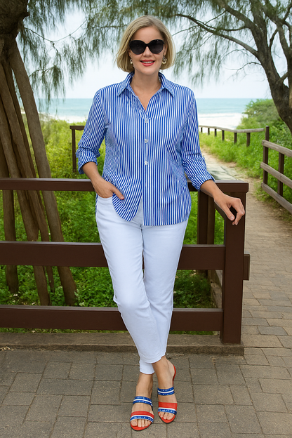 Julia – Stylish Striped Blouse for Women - Image 2