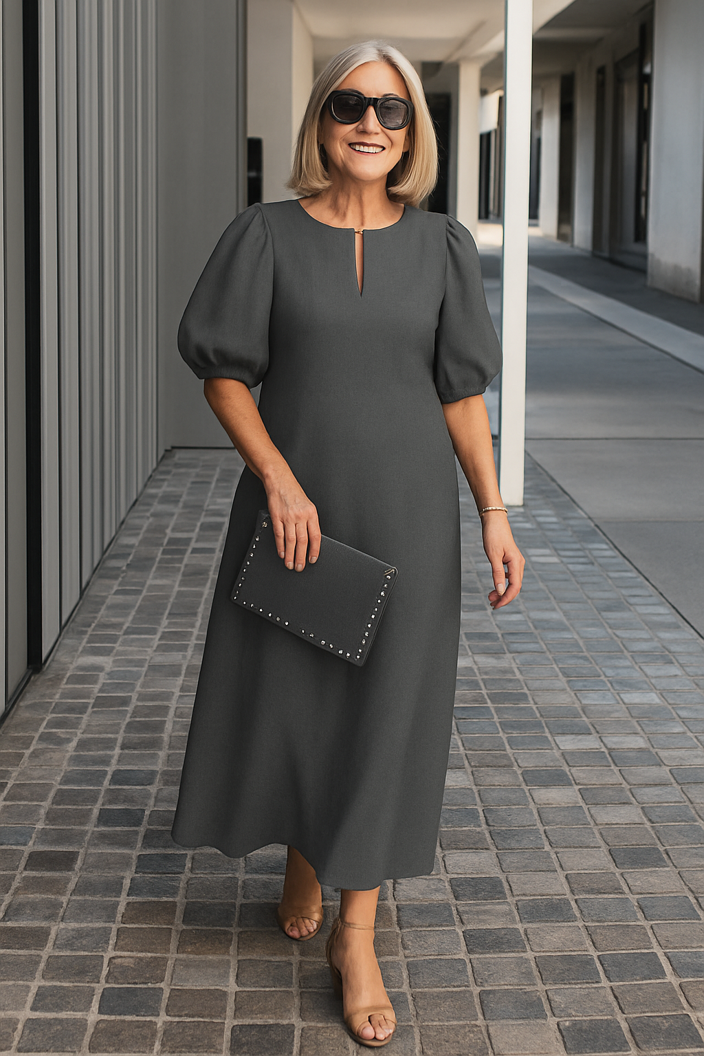 Maren – Elegant Puff-Sleeve Dress for Women - Image 5