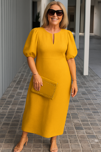 Maren – Elegant Puff-Sleeve Dress for Women - Image 9