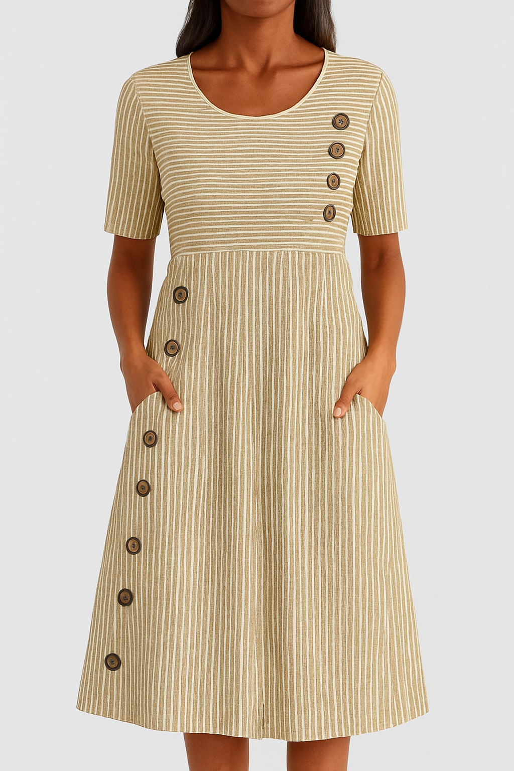 Irina – Stylish Striped Midi Dress for Women - Image 3