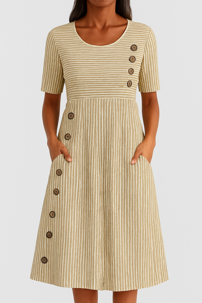 Irina – Stylish Striped Midi Dress for Women - Image 3