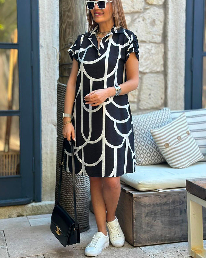 Mira – Casual Short Sleeves with Print Dress - Image 4