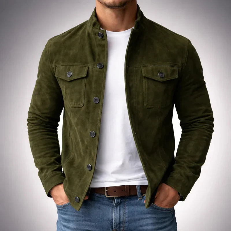 Męska kurtka typu utility, luźny krój z zapięciem na guziki - J&B; - 3 - Livia-Moda