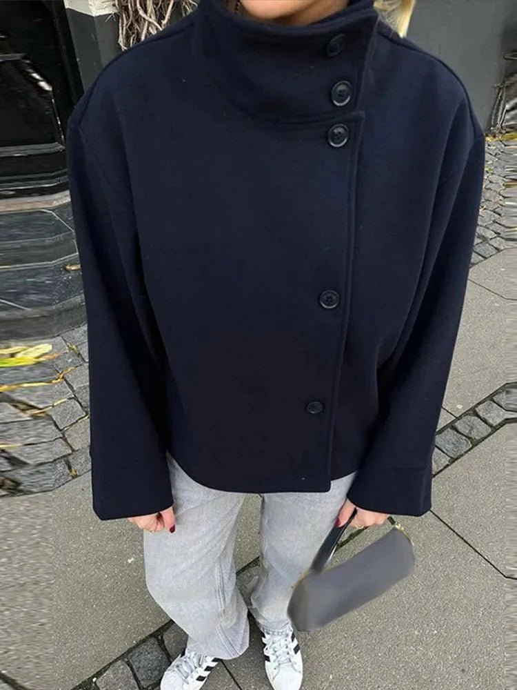 Kurtka damska z wysokim kołnierzem i luźnym krojem - J&B; - 13 - Livia-Moda