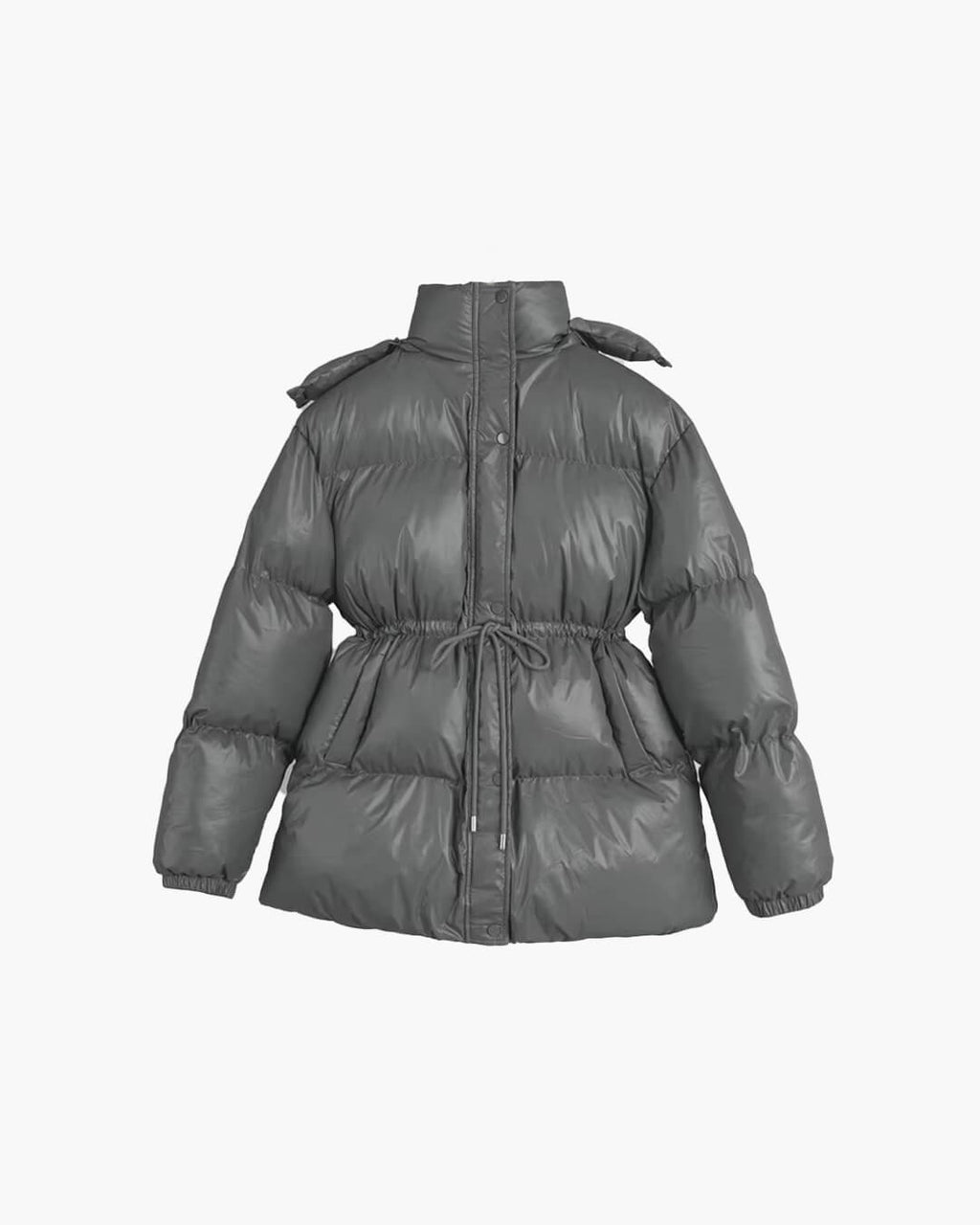 Kurtka puchowa damska z sznurkiem i wydłużonym krojem - J&B; - 8 - Livia-Moda