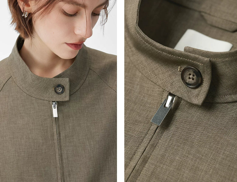 Damska kurtka bomberka z zamkiem błyskawicznym i swobodnym krojem - J&B; - 6 - Livia-Moda