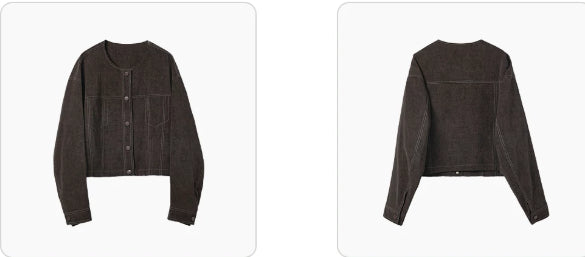 Krótka damska kurtka o swobodnym kroju z kieszeniami z przodu - J&B; - 8 - Livia-Moda