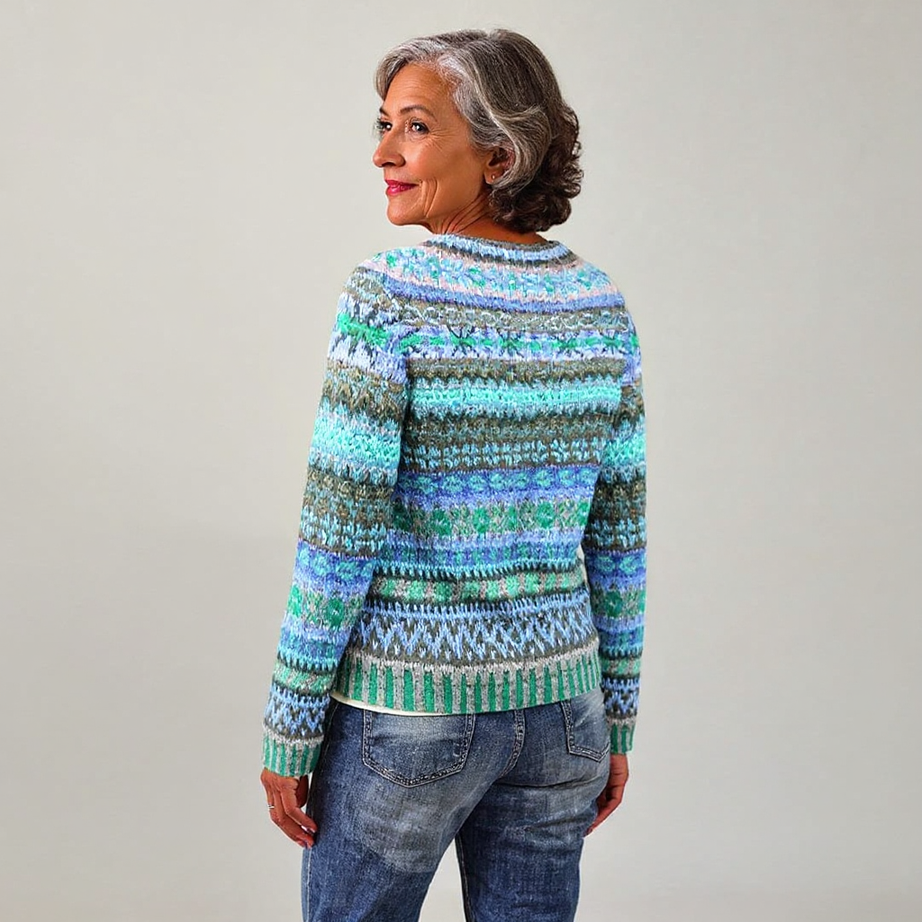 Wyjątkowy, ręcznie robiony islandzki sweter damski o stylowych wzorach i zapewniający wygodę - L&S; - 2 - Livia-Moda