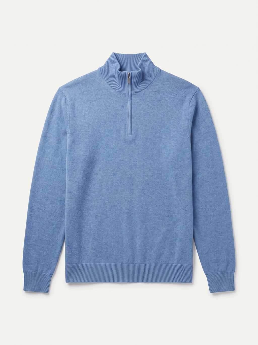 Męski sweter z wysokim kołnierzem i półzamkiem - L&S; - 4 - Livia-Moda