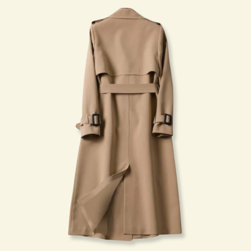Elegancki damski trencz z podwójnym zapięciem - L&S; - 2 - Livia-Moda