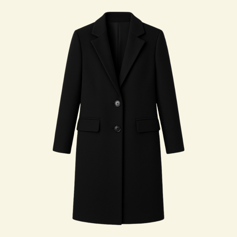 Elegancki, dopasowany płaszcz damski z klasycznym kołnierzem - L&S; - 7 - Livia-Moda