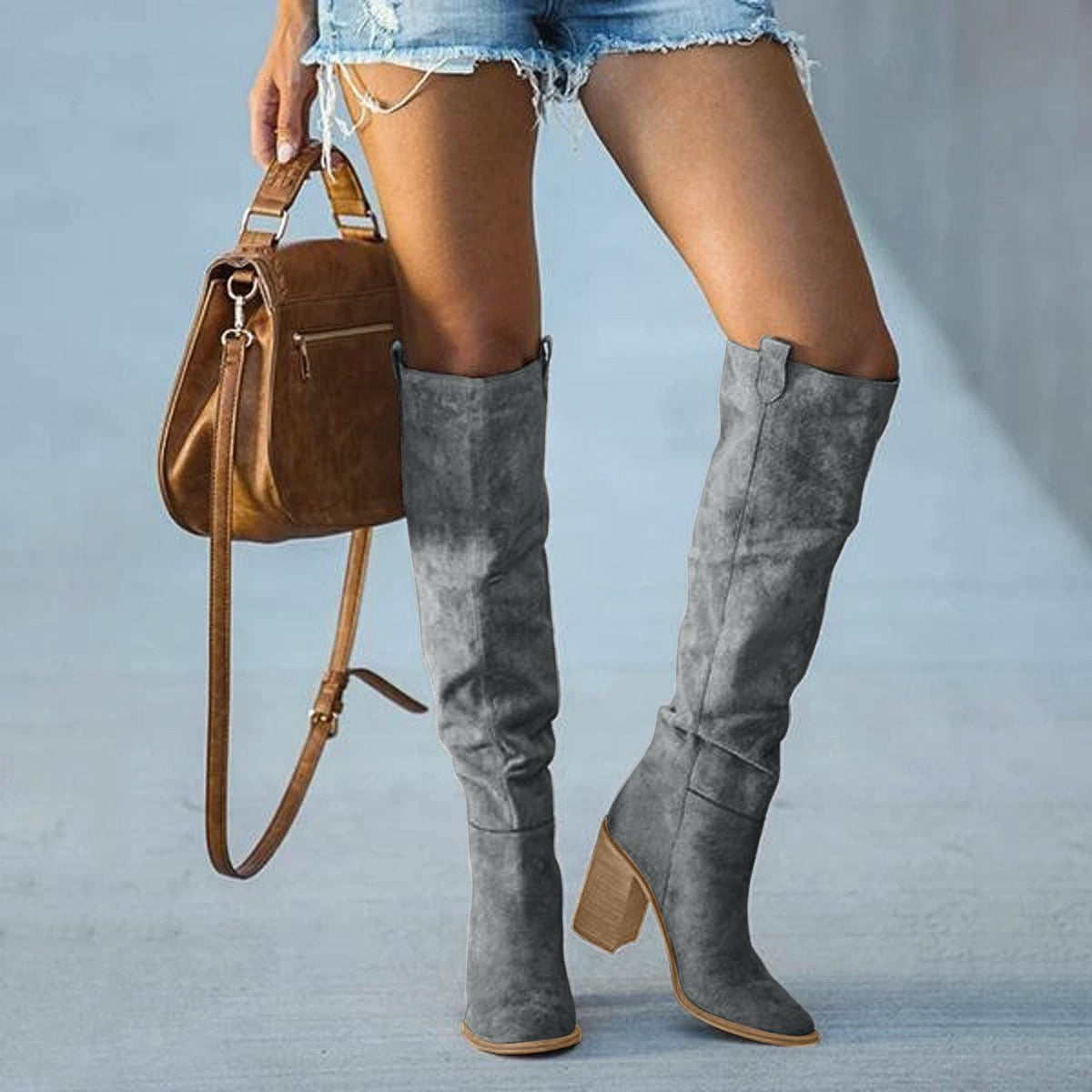Stilvolle knöchelhohe Stiefel für Damen im Western-Stil mit komfortablem Blockabsatz - J&B - 1 - Annoboutique
