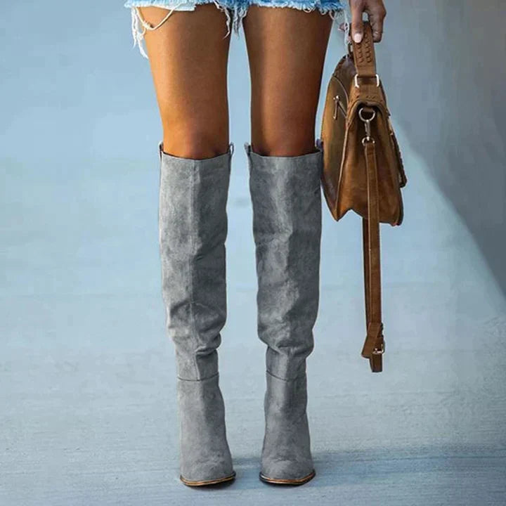 Stilvolle knöchelhohe Stiefel für Damen im Western-Stil mit komfortablem Blockabsatz - J&B - 3 - Annoboutique