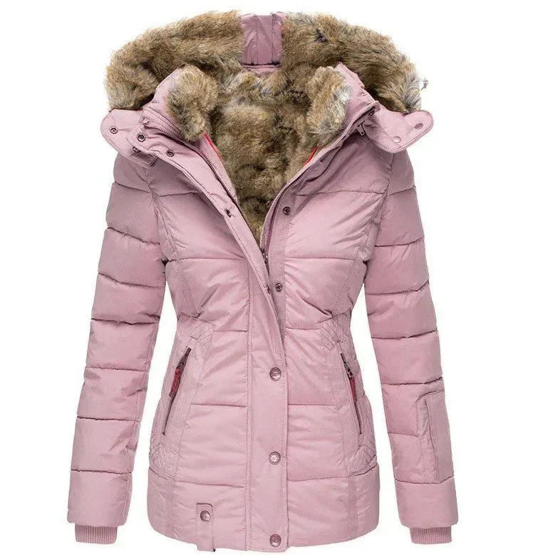 Elegancka damska kurtka zimowa z kapturem – Krój podkreślający sylwetkę - L&S; - 6 - Livia-Moda