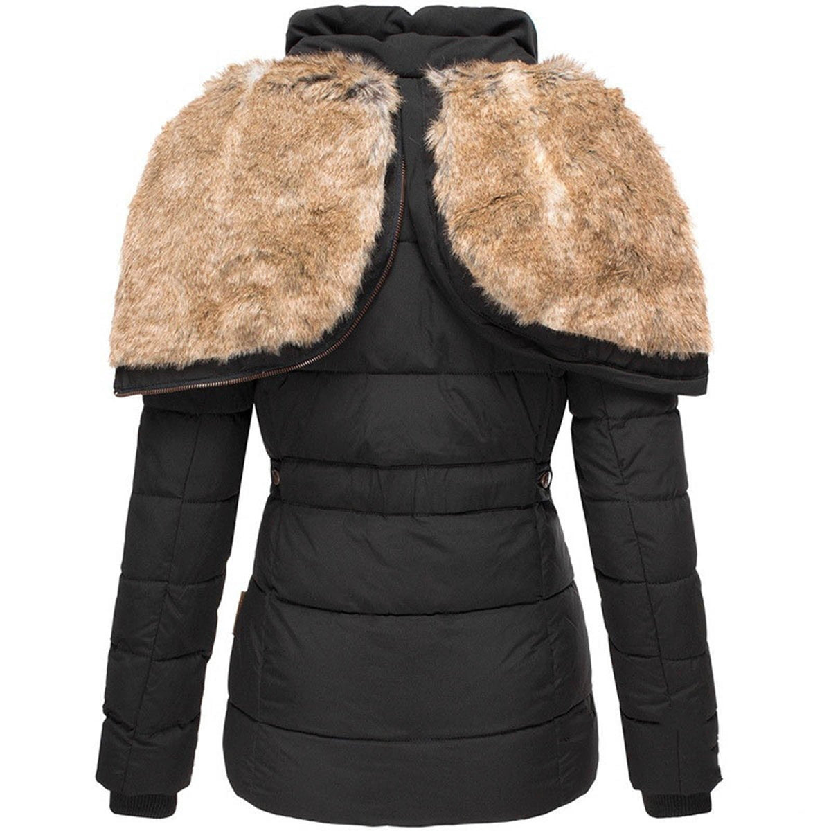 Elegancka damska kurtka zimowa z kapturem – Krój podkreślający sylwetkę - L&S; - 8 - Livia-Moda