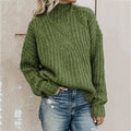 Damen-Rollkragenpullover mit Zopfmuster - 1 - Jasminaboutique.com