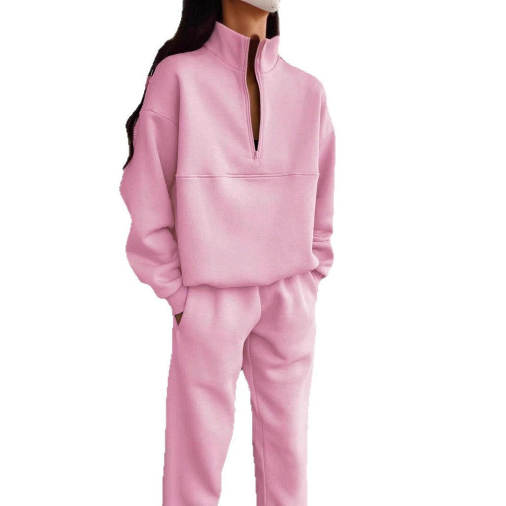 Dwuczęściowy zestaw damski z zamkiem błyskawicznym i krojem oversize - J&B; - 5 - Livia-Moda