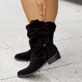 Stylowe damskie buty typu slouch z grubym obcasem i regulowanym paskiem - J&B; - 3 - Livia-Moda