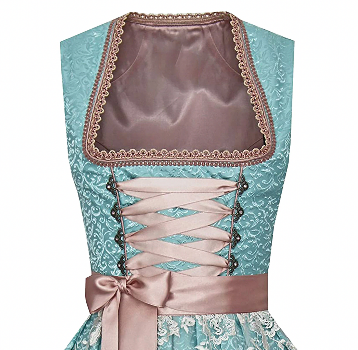 Dirndl damskie z koronkowymi wykończeniami i elegancką kokardką - J&B; - 2 - Livia-Moda