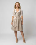 Dirndl damski z koronkowymi rękawami i kwiatowym haftem - J&B; - 1 - Livia-Moda